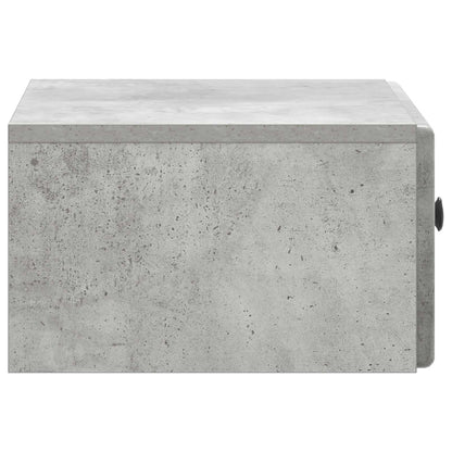 Mobiletto da notte a muro con cassetto 2 pcs Grigio Cemento | homemem39