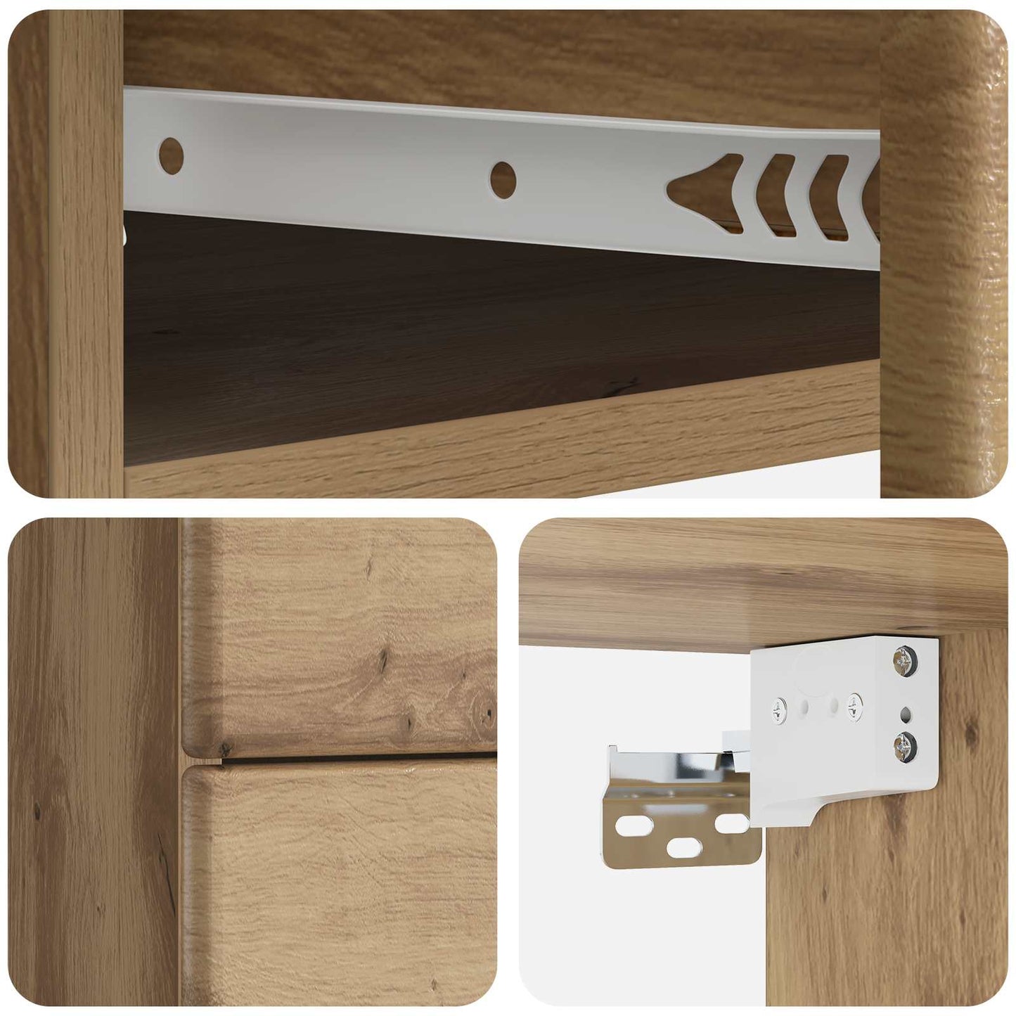 Mobiletto da notte a muro con cassetto 2 pcs Rovere Artigianale | homemem39