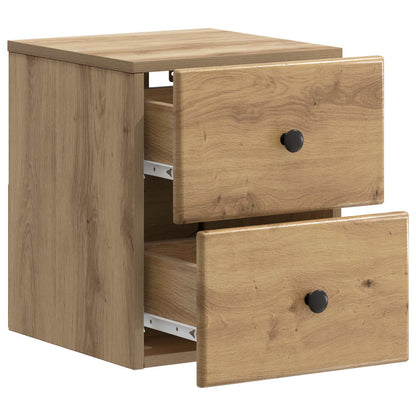 Mobiletto da notte a muro 2 pz Rovere Artigianale