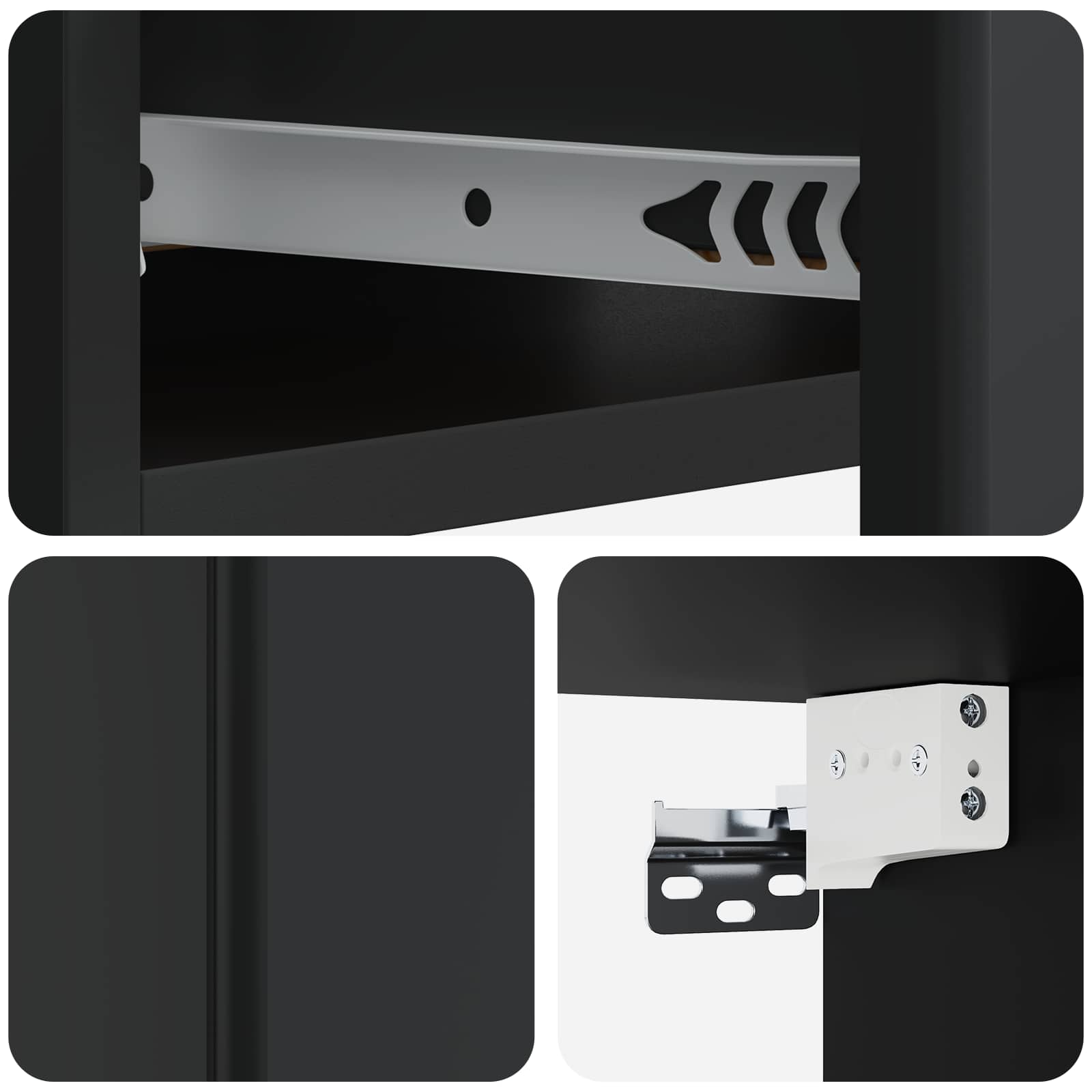 Tavolino da Parete Laterale Nero 59 x 34,5 x 17 cm | homemem39