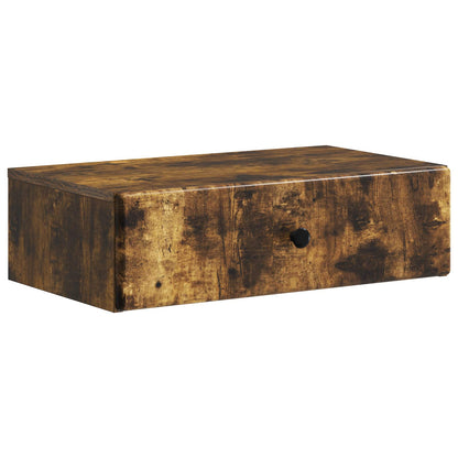 Tavolino da Parete Laterale Rovere Fumo 59 x 34,5 x 17 cm