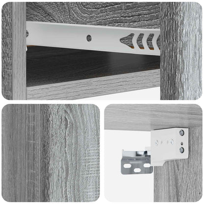 Tavolino da Parete Laterale Grigio Sonoma 59 x 34,5 x 17 cm | homemem39