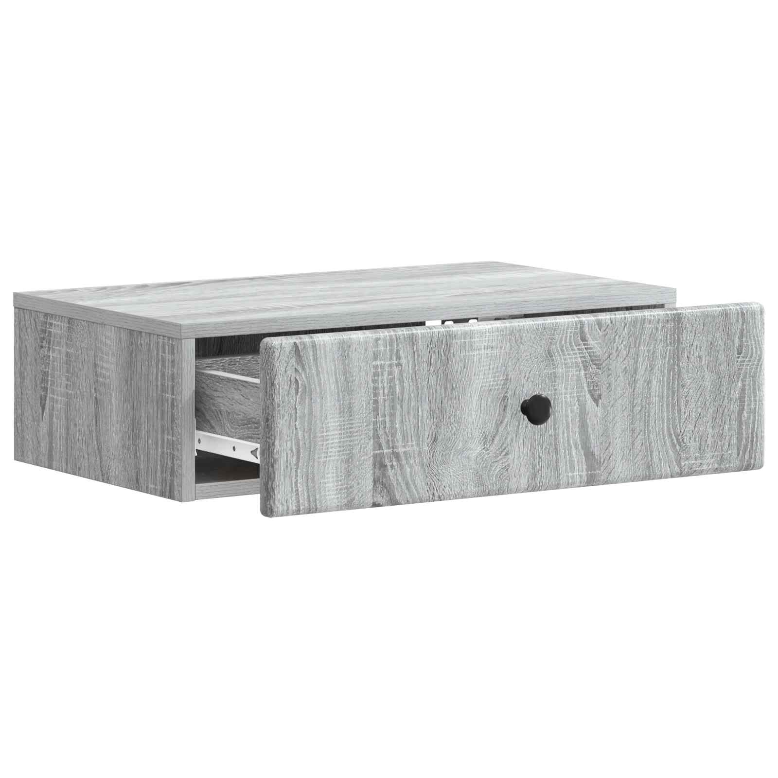 Tavolino da Parete Laterale Grigio Sonoma 59 x 34,5 x 17 cm | homemem39