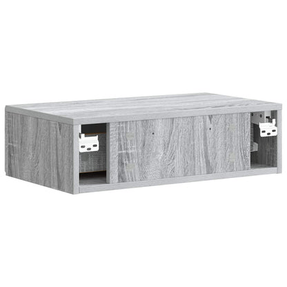 Tavolino da Parete Laterale Grigio Sonoma 59 x 34,5 x 17 cm