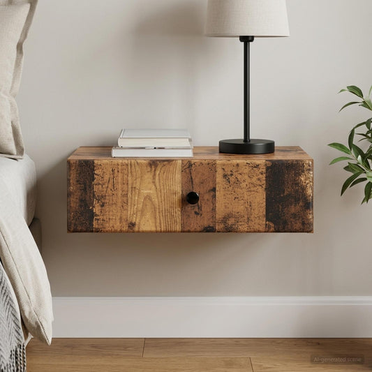 Tavolino da Parete Laterale Legno antico 59 x 34,5 x 17 cm