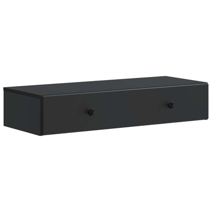 Tavolino da Parete Laterale Nero 87,5 x 34,5 x 17 cm