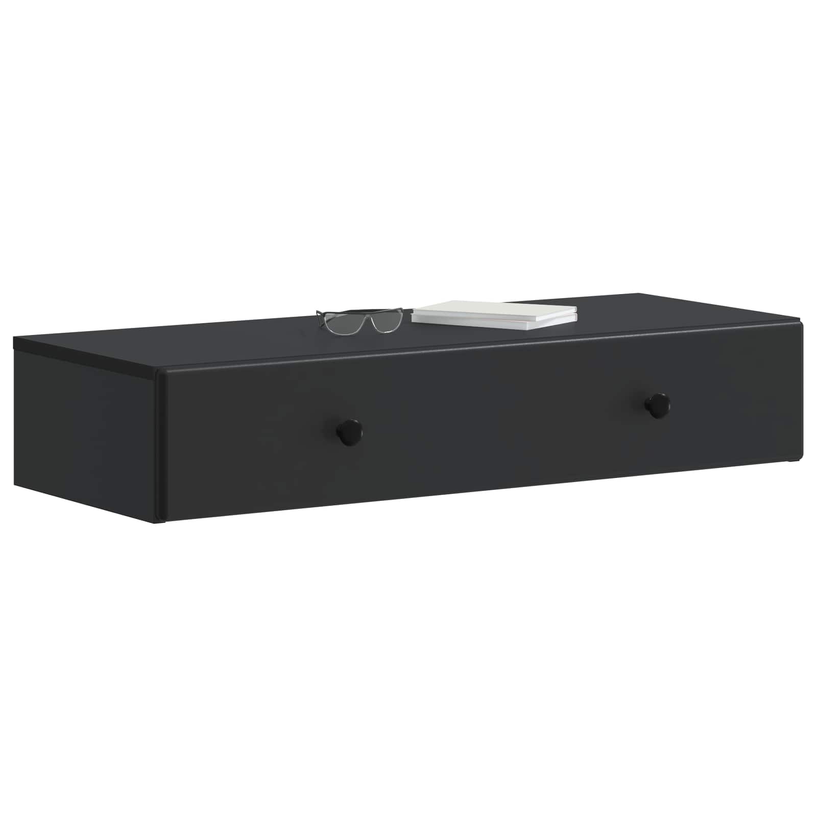 Tavolino da Parete Laterale Nero 87,5 x 34,5 x 17 cm | homemem39