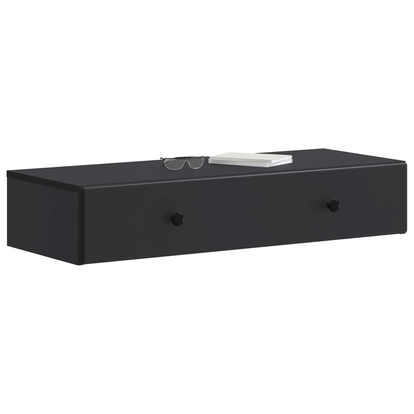 Tavolino da Parete Laterale Nero 87,5 x 34,5 x 17 cm