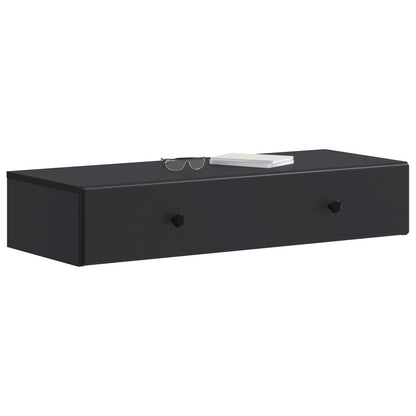 Tavolino da Parete Laterale Nero 87,5 x 34,5 x 17 cm