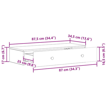 Tavolino da Parete Laterale Rovere Sonoma 87,5 x 34,5 x 17 cm | homemem39