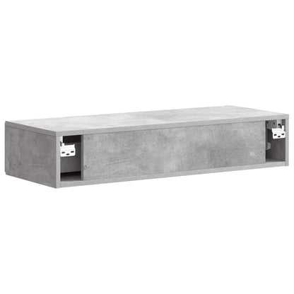 Tavolino da Parete Laterale Grigio Cemento 87,5 x 34,5 x 17 cm | homemem39