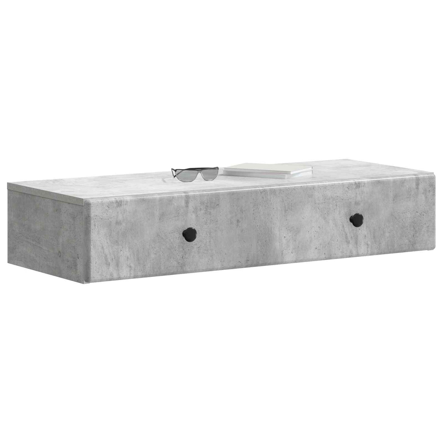 Tavolino da Parete Laterale Grigio Cemento 87,5 x 34,5 x 17 cm | homemem39