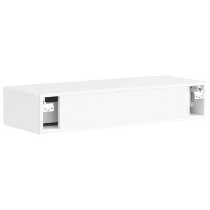 Tavolino da Parete Laterale Bianco Lucido 87,5 x 34,5 x 17 cm | homemem39