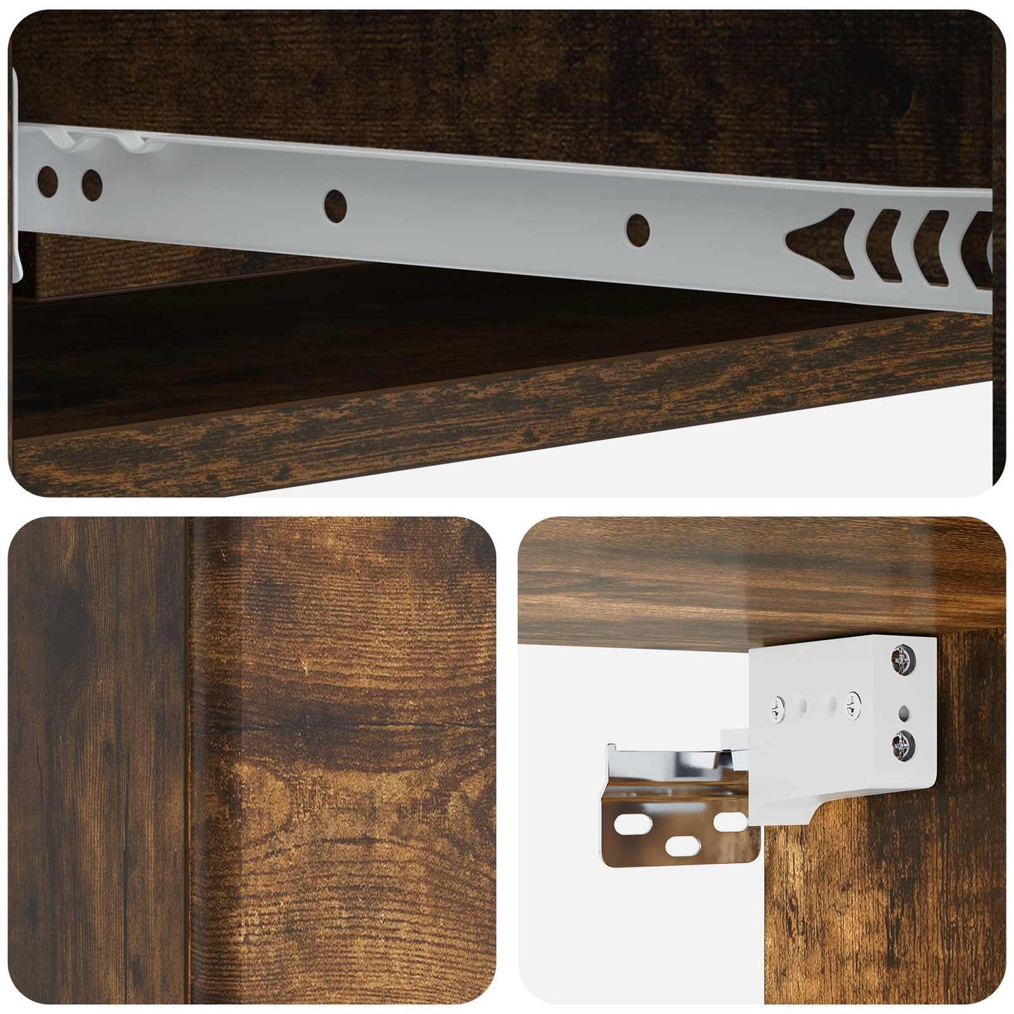 Tavolino da Parete Laterale Rovere Fumo 87,5 x 34,5 x 17 cm