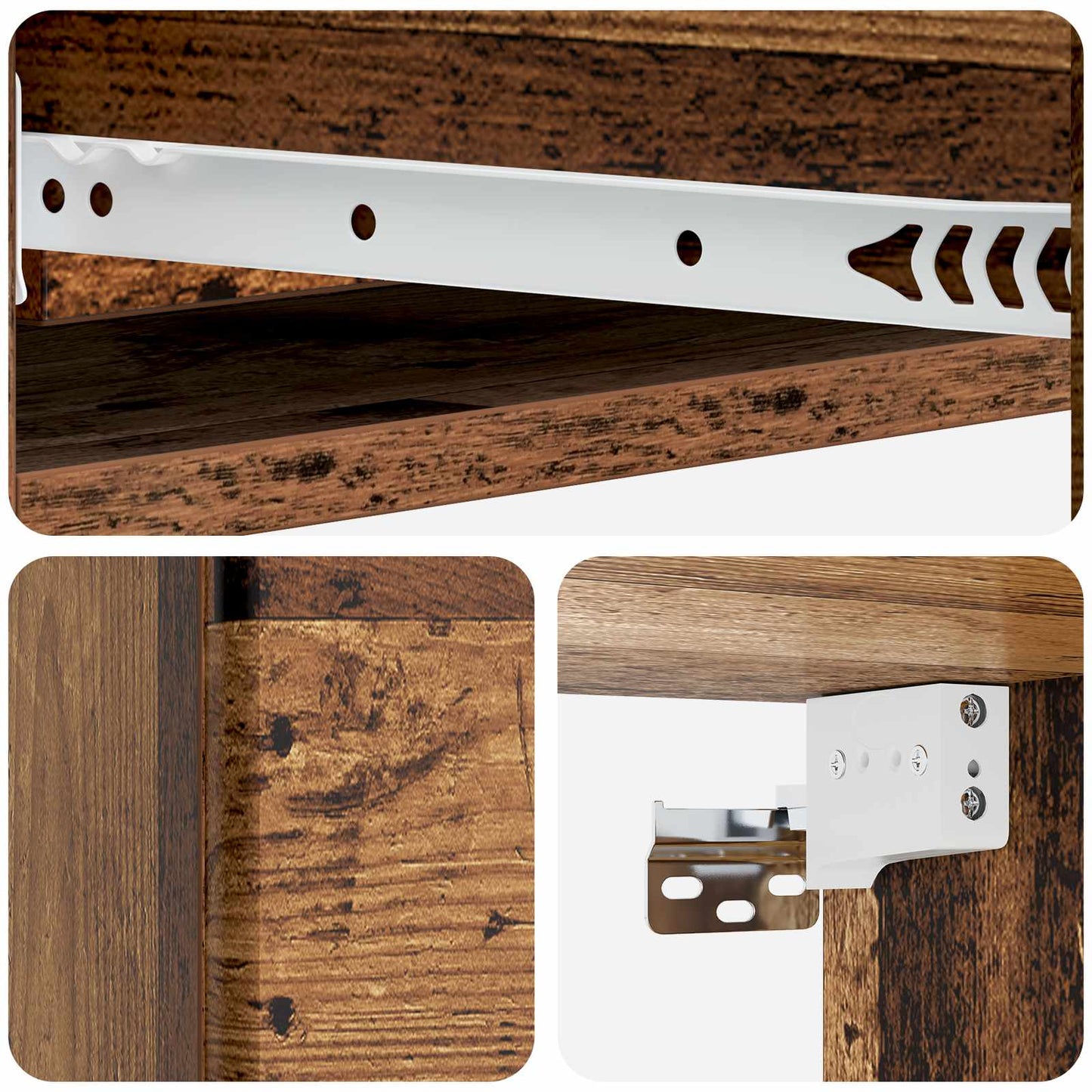 Tavolino da Parete Laterale Legno antico 87,5 x 34,5 x 17 cm