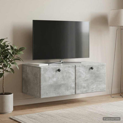 Mobile Porta TV da Muro 78,5 x 41 x 30 cm Grigio Cemento