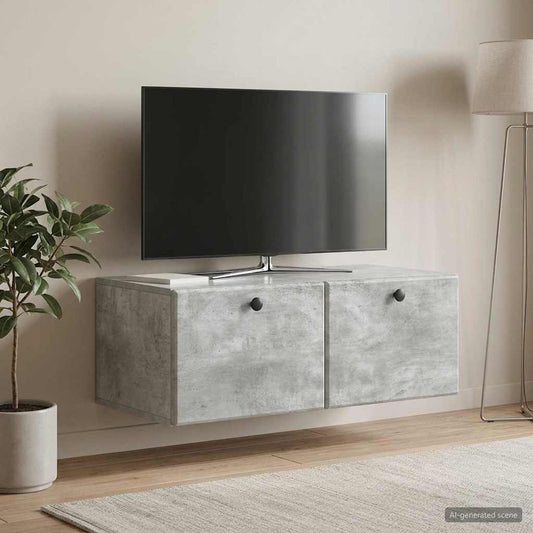 Mobile Porta TV da Muro 78,5 x 41 x 30 cm Grigio Cemento
