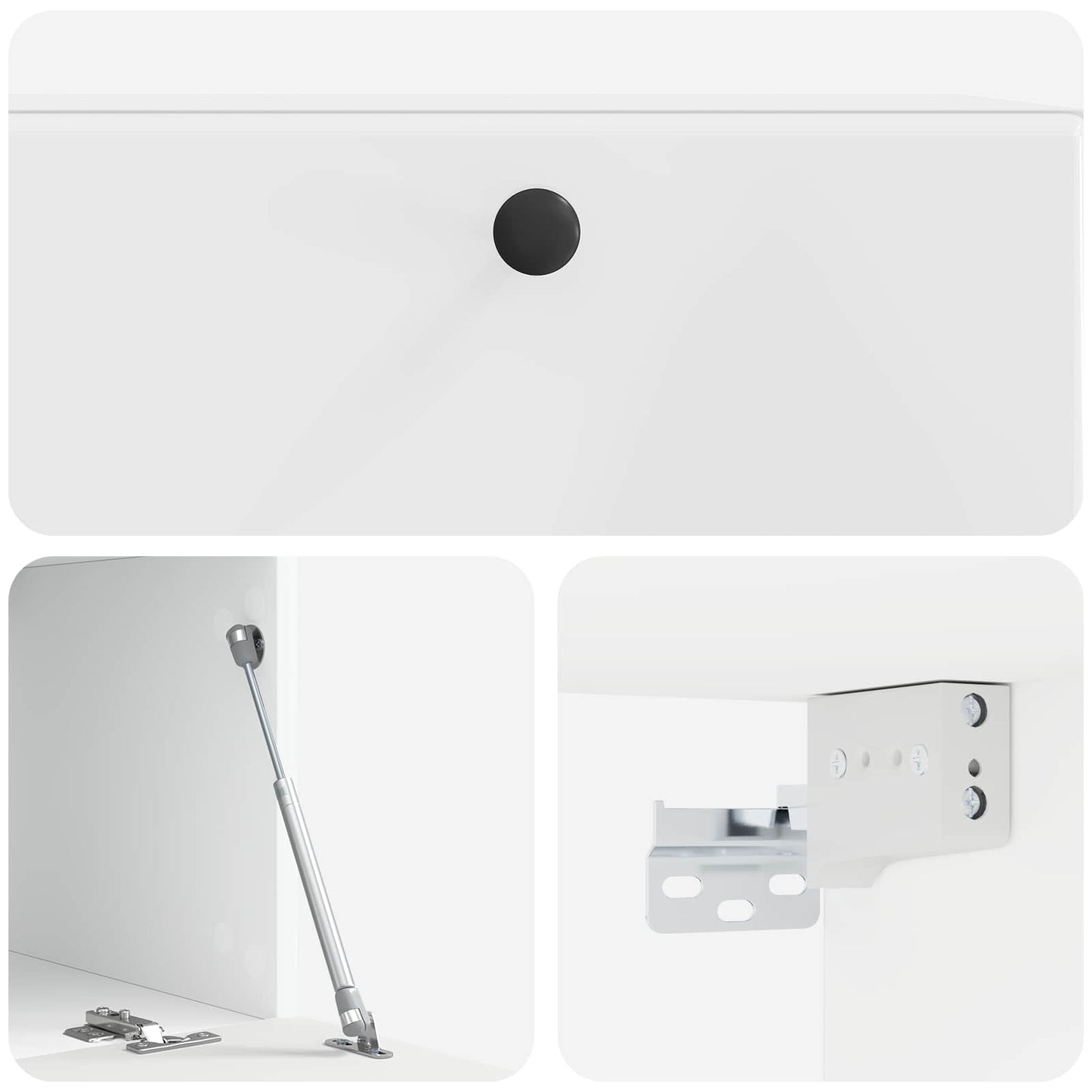 Mobile Porta TV da Muro Bianco Lucido 78,5 x 41 x 30 cm | homemem39