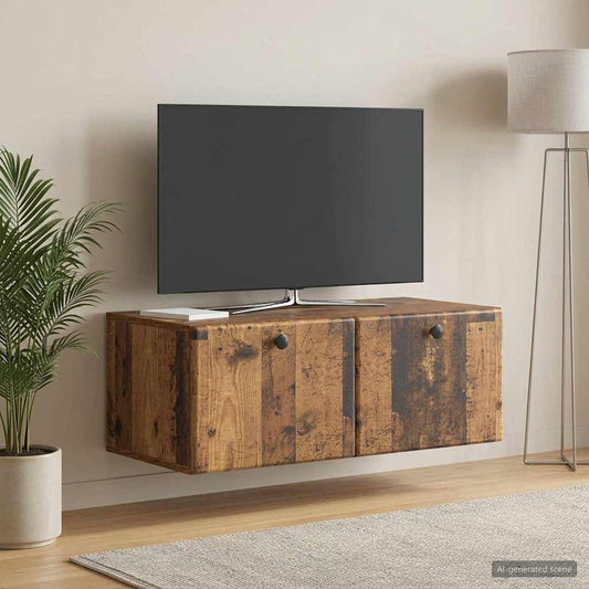 Mobile Porta TV da Muro 78,5 x 41 x 30 cm Legno antico