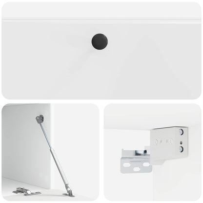 Mobile Porta TV da Muro Bianco Lucido 98 x 41 x 30 cm | homemem39