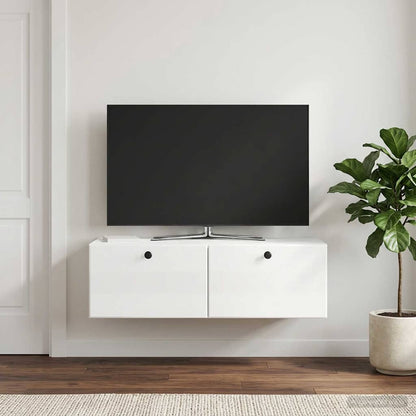 Mobile Porta TV da Muro 98 x 41 x 30 cm Bianco Lucido
