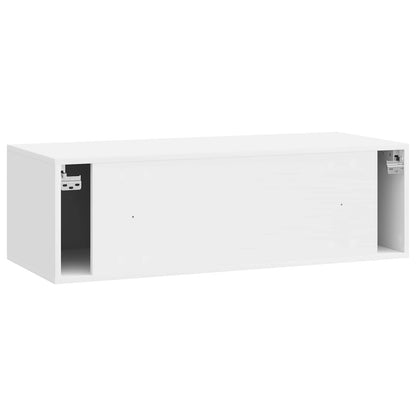 Mobile Porta TV da Muro Bianco Lucido 98 x 41 x 30 cm | homemem39