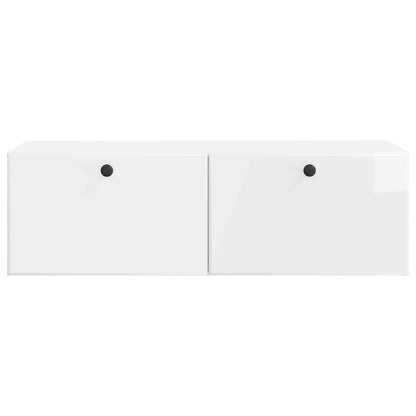 Mobile Porta TV da Muro Bianco Lucido 98 x 41 x 30 cm | homemem39