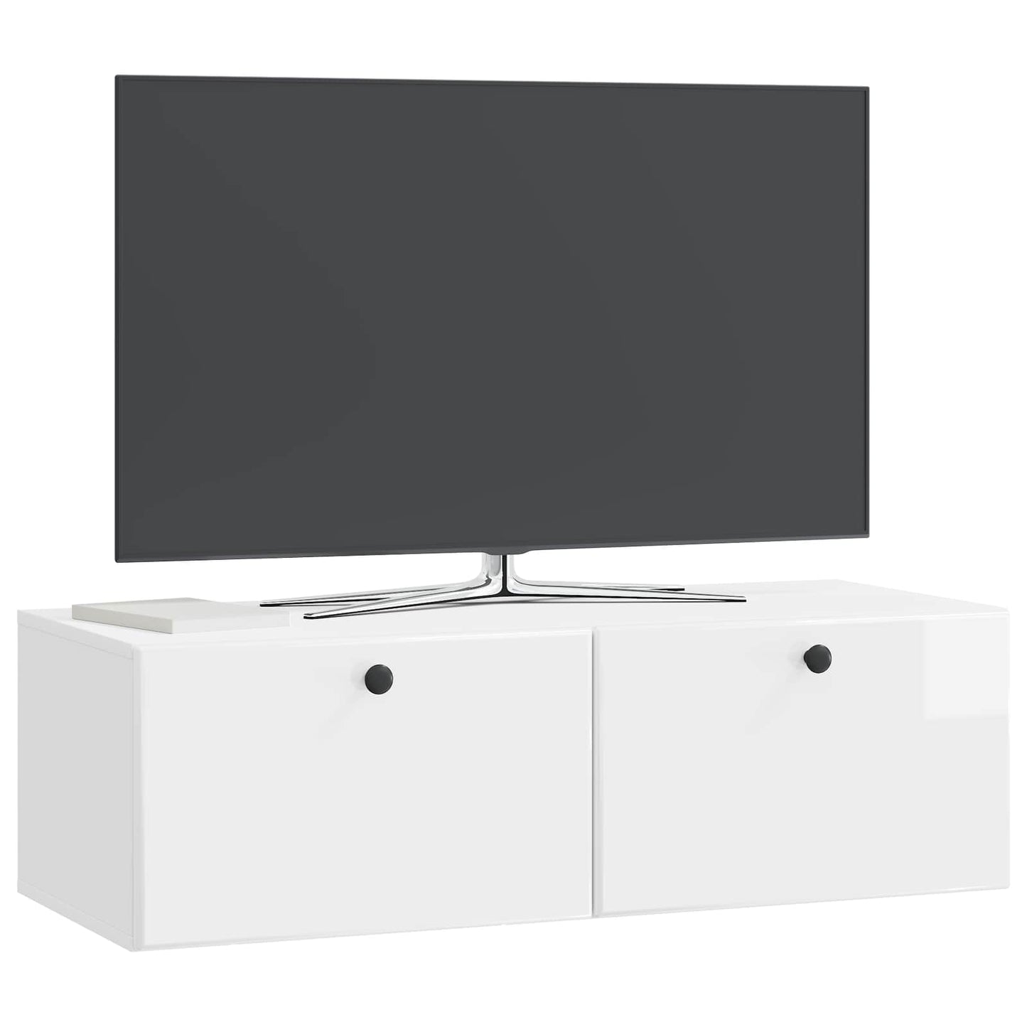 Mobile Porta TV da Muro Bianco Lucido 98 x 41 x 30 cm | homemem39