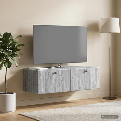 Mobile Porta TV da Muro 98 x 41 x 30 cm Sonoma grigio