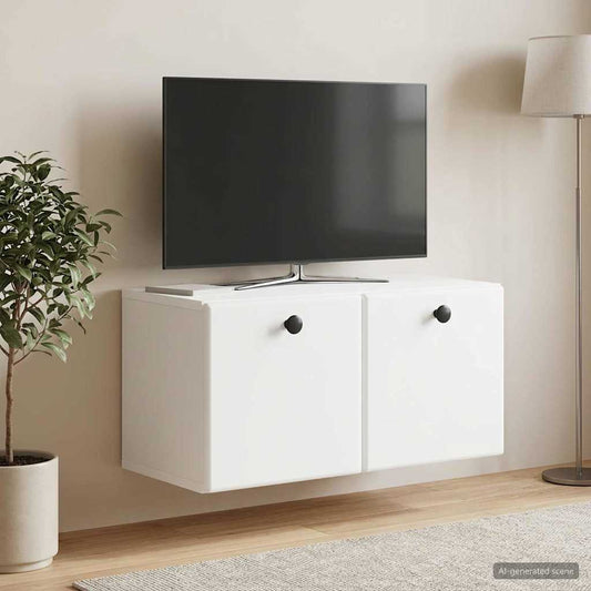 Mobile Porta TV da Muro 59,5 x 31 x 30 cm Bianco | homemem39