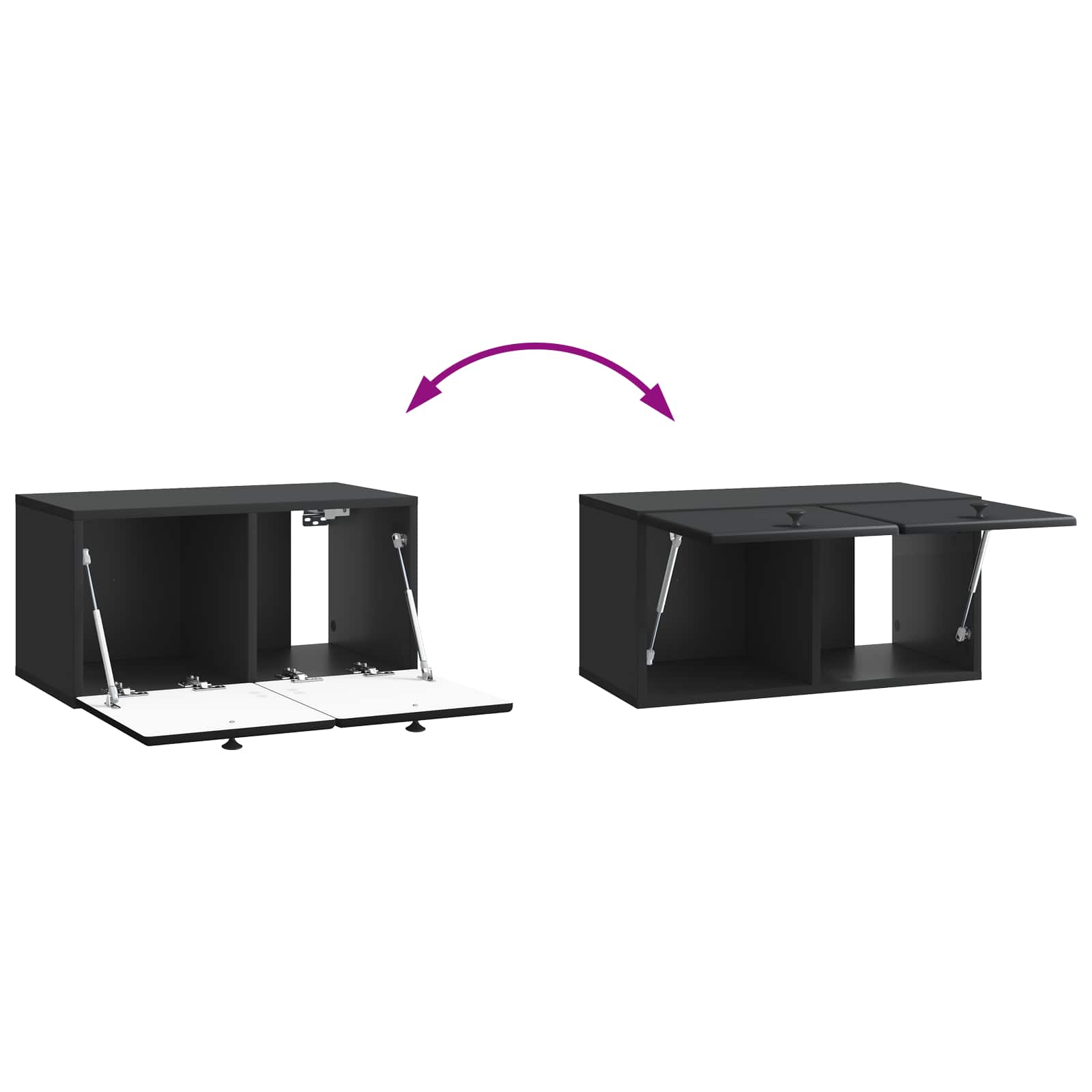Mobile Porta TV da Muro Nero 59,5 x 31 x 30 cm | homemem39