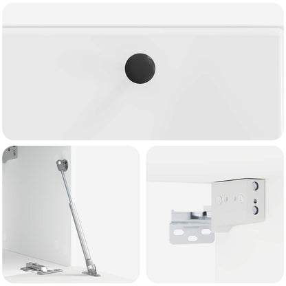 Mobile Porta TV da Muro 59,5 x 31 x 30 cm Bianco Lucido