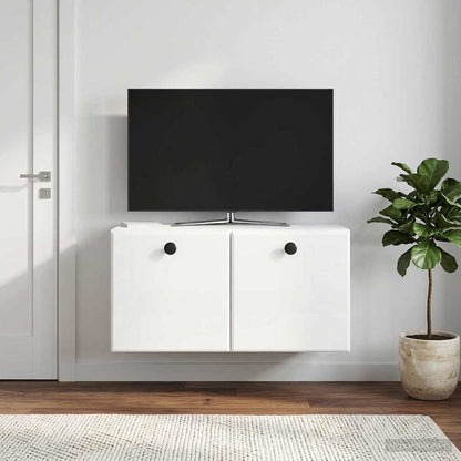 Mobile Porta TV da Muro 59,5 x 31 x 30 cm Bianco Lucido