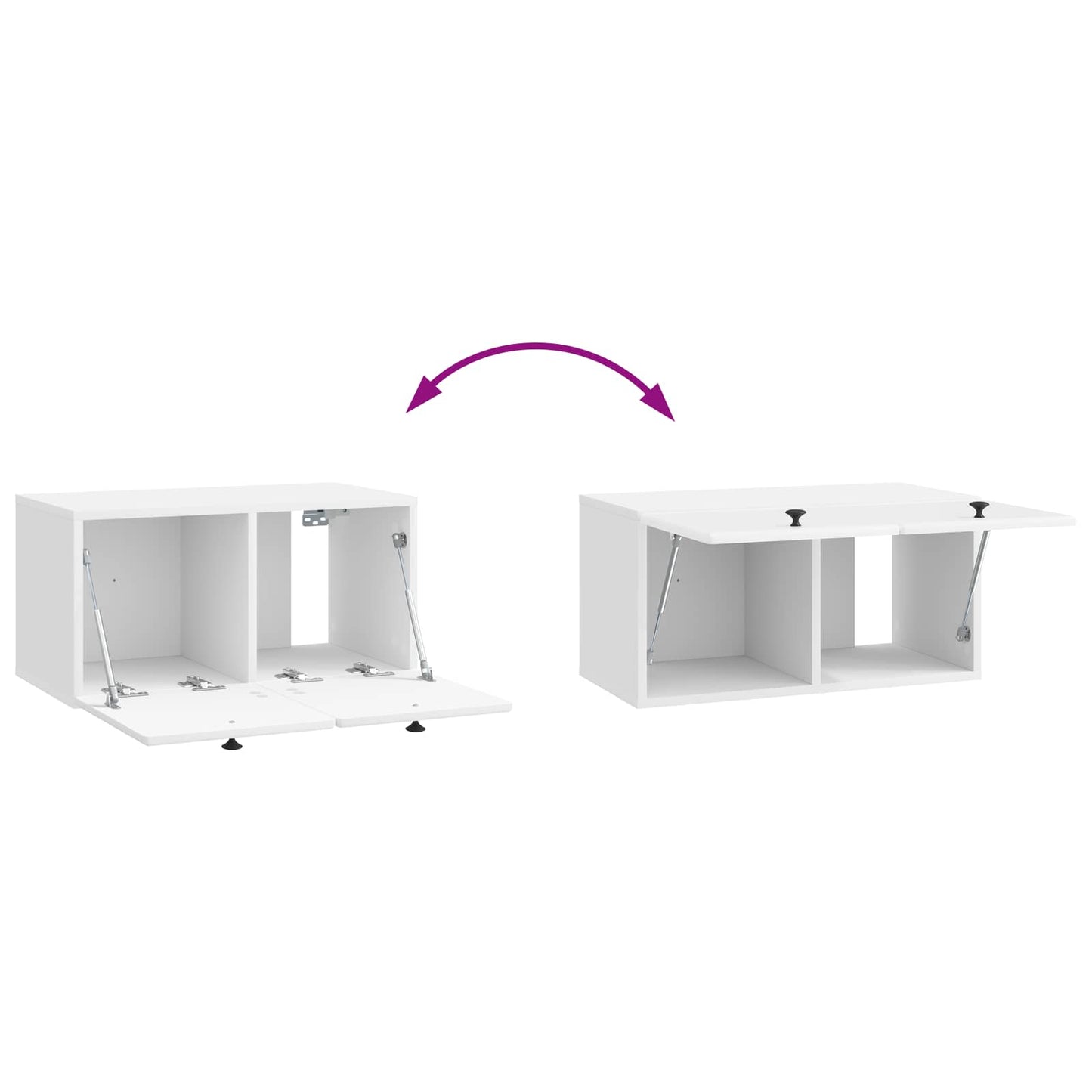 Mobile Porta TV da Muro Bianco Lucido 59,5 x 31 x 30 cm | homemem39
