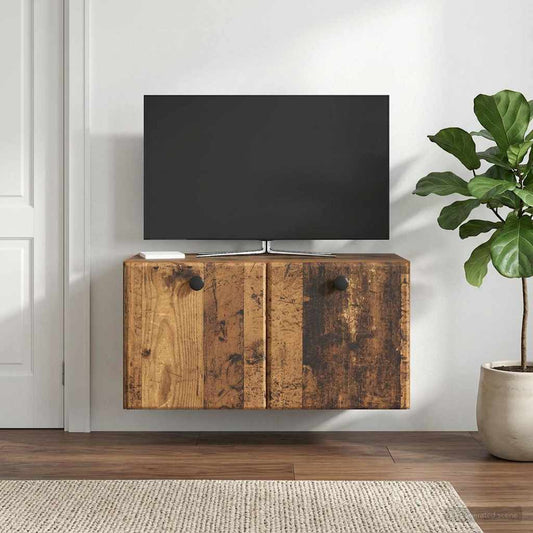 Mobile Porta TV da Muro 59,5 x 31 x 30 cm Legno antico | homemem39