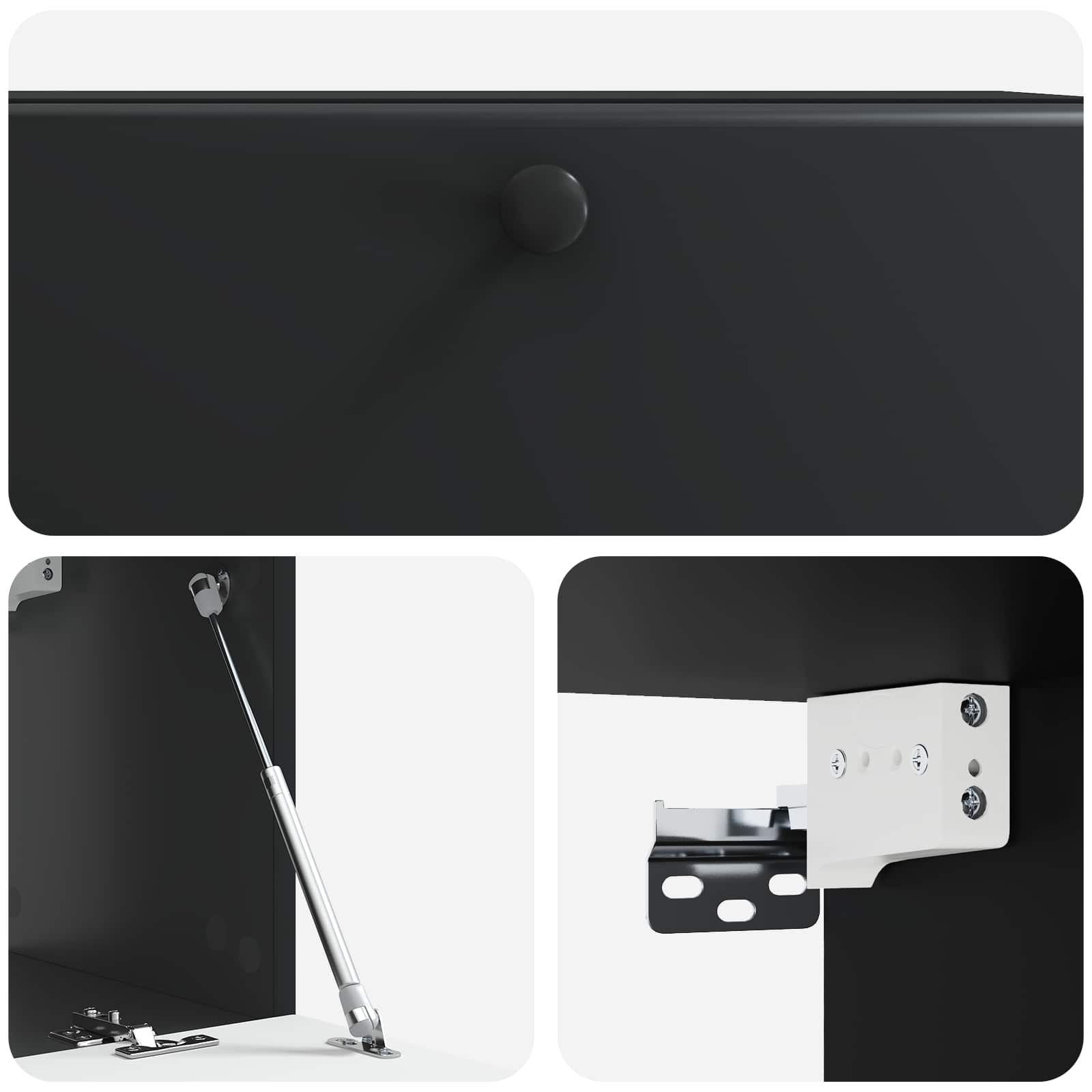 Mobile Porta TV da Muro Nero 78,5 x 31 x 30 cm | homemem39