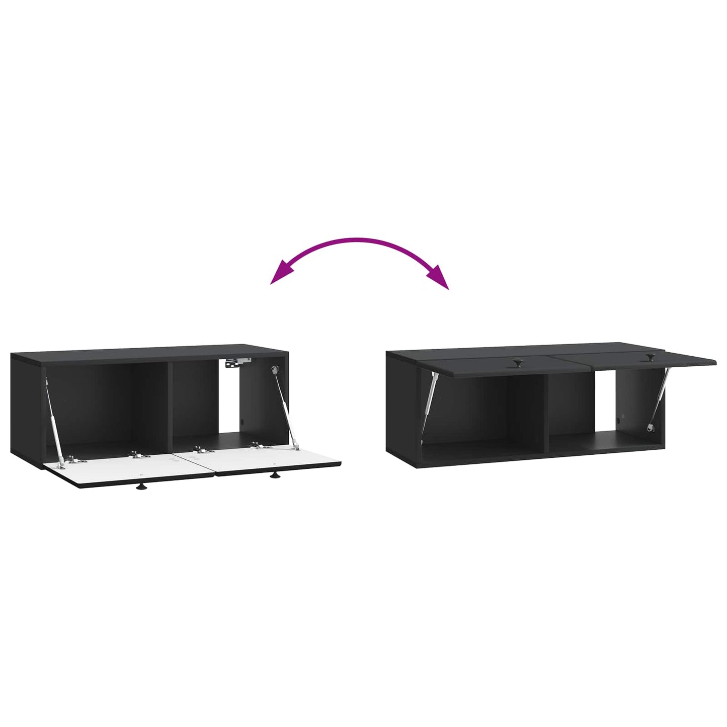 Mobile Porta TV da Muro Nero 78,5 x 31 x 30 cm | homemem39
