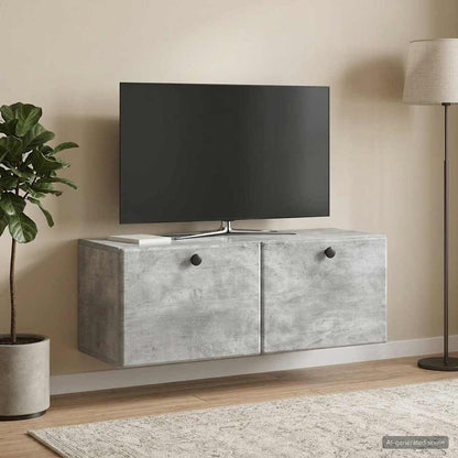 Mobile Porta TV da Muro 78,5 x 31 x 30 cm Grigio Cemento