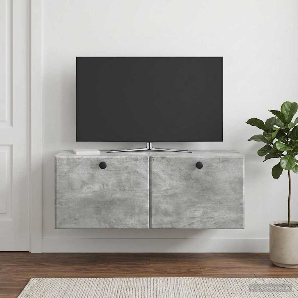 Mobile Porta TV da Muro 78,5 x 31 x 30 cm Grigio Cemento