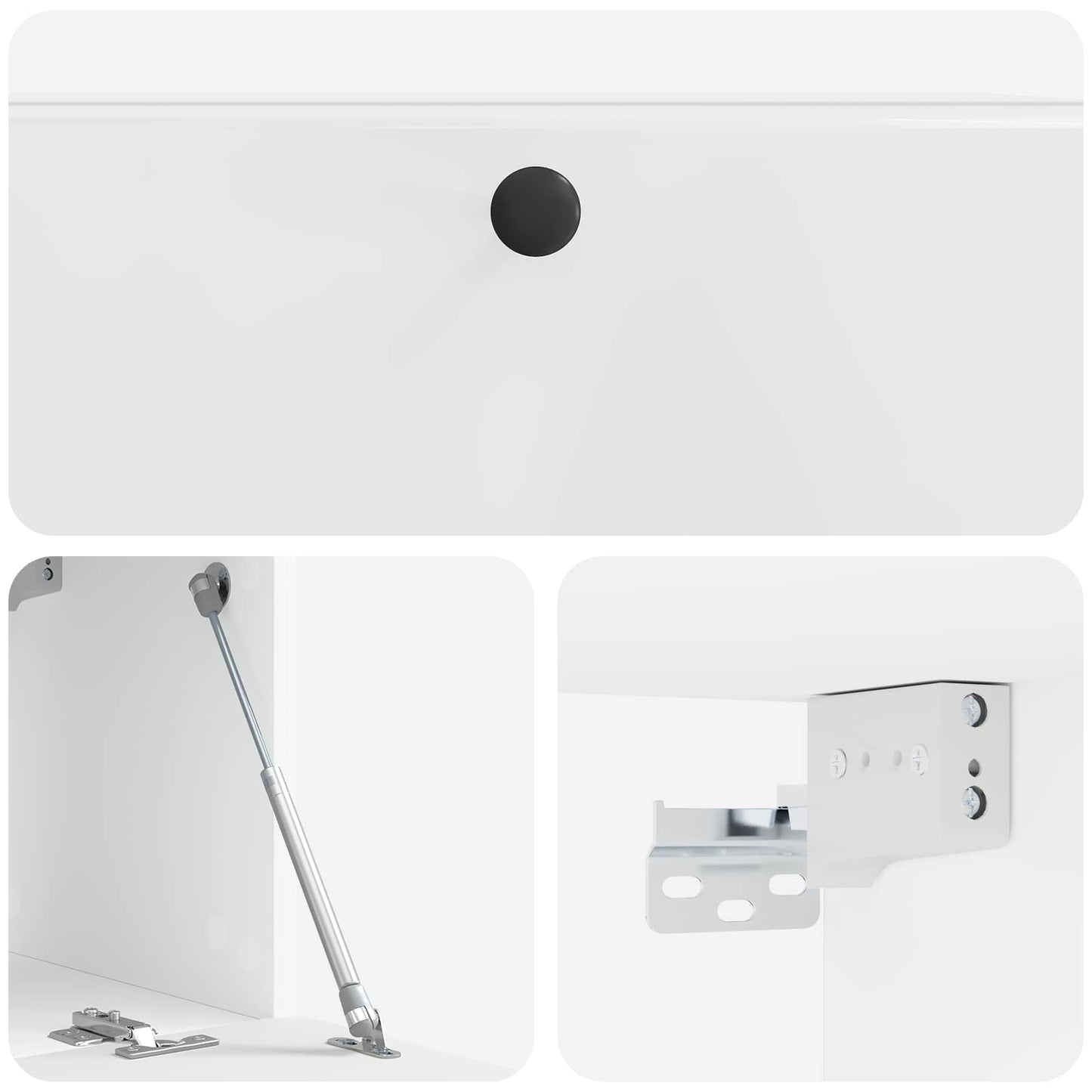 Mobile Porta TV da Muro Bianco Lucido 78,5 x 31 x 30 cm | homemem39