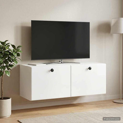 Mobile Porta TV da Muro 78,5 x 31 x 30 cm Bianco Lucido