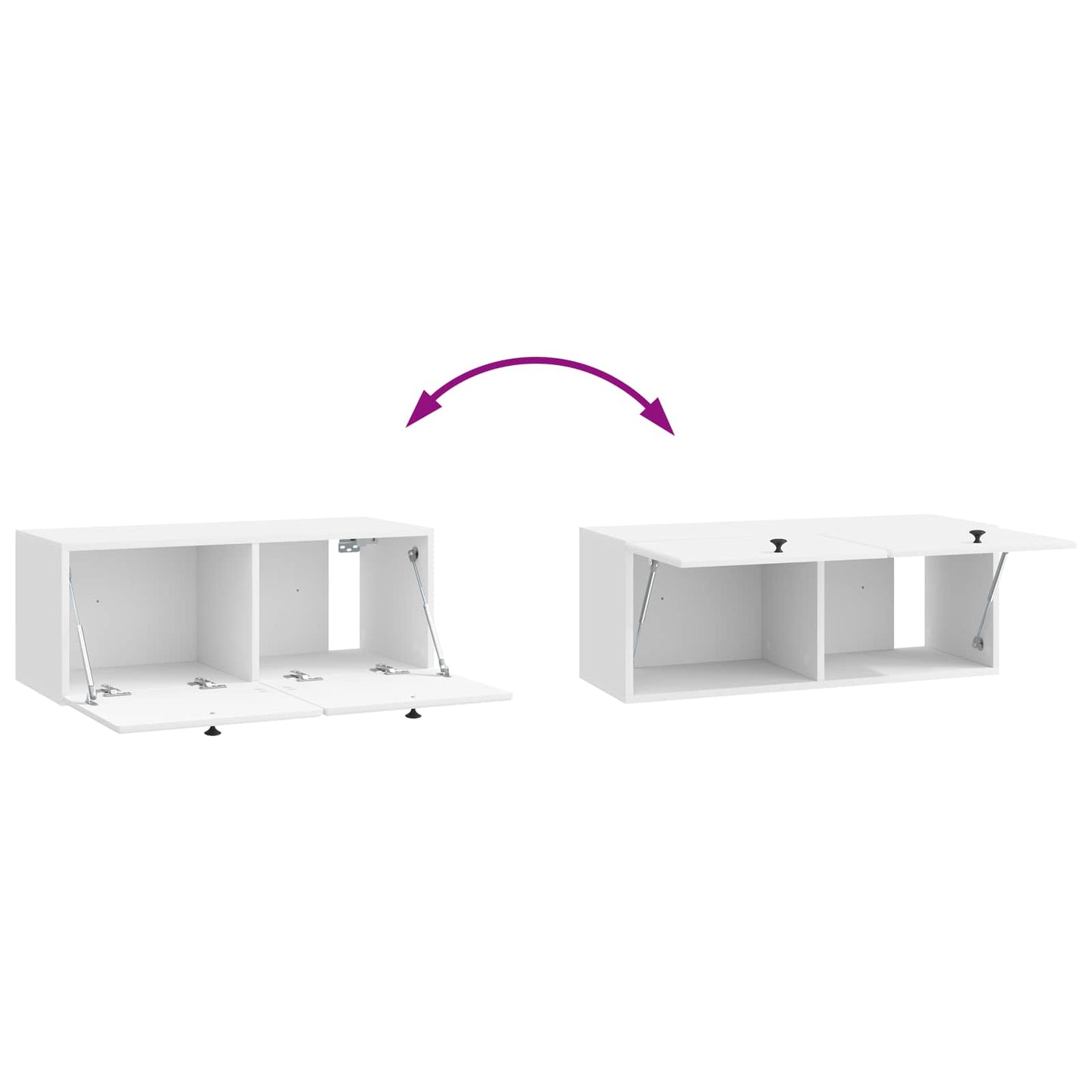 Mobile Porta TV da Muro Bianco Lucido 78,5 x 31 x 30 cm | homemem39