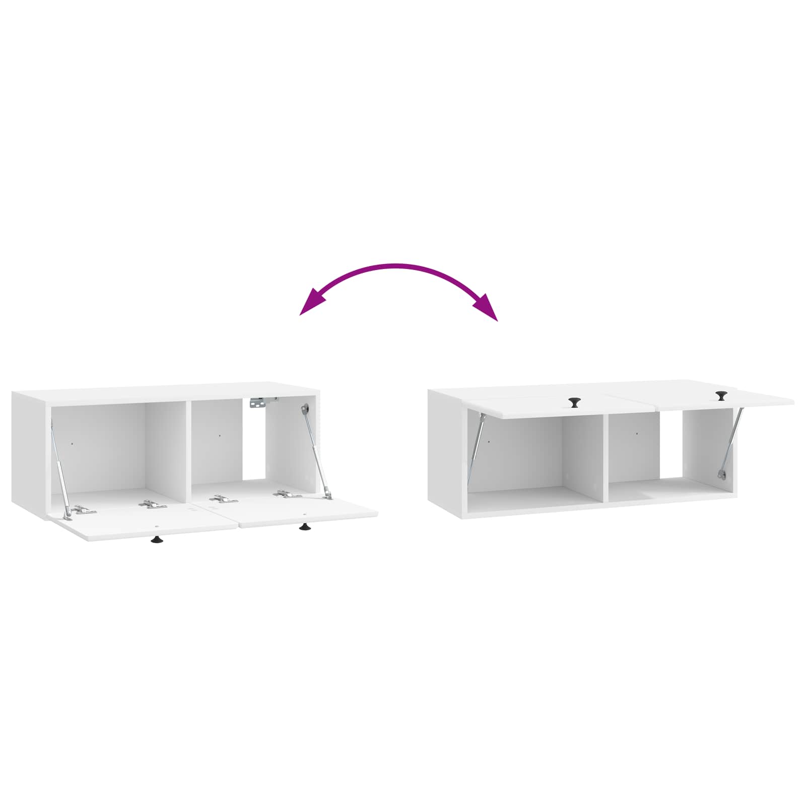 Mobile Porta TV da Muro Bianco Lucido 78,5 x 31 x 30 cm | homemem39