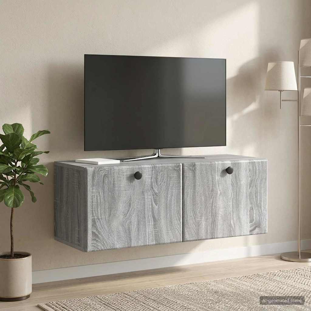 Mobile Porta TV da Muro 78,5 x 31 x 30 cm Sonoma grigio