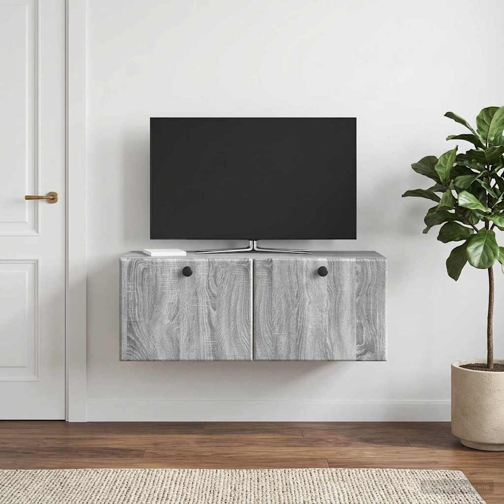 Mobile Porta TV da Muro 78,5 x 31 x 30 cm Sonoma grigio