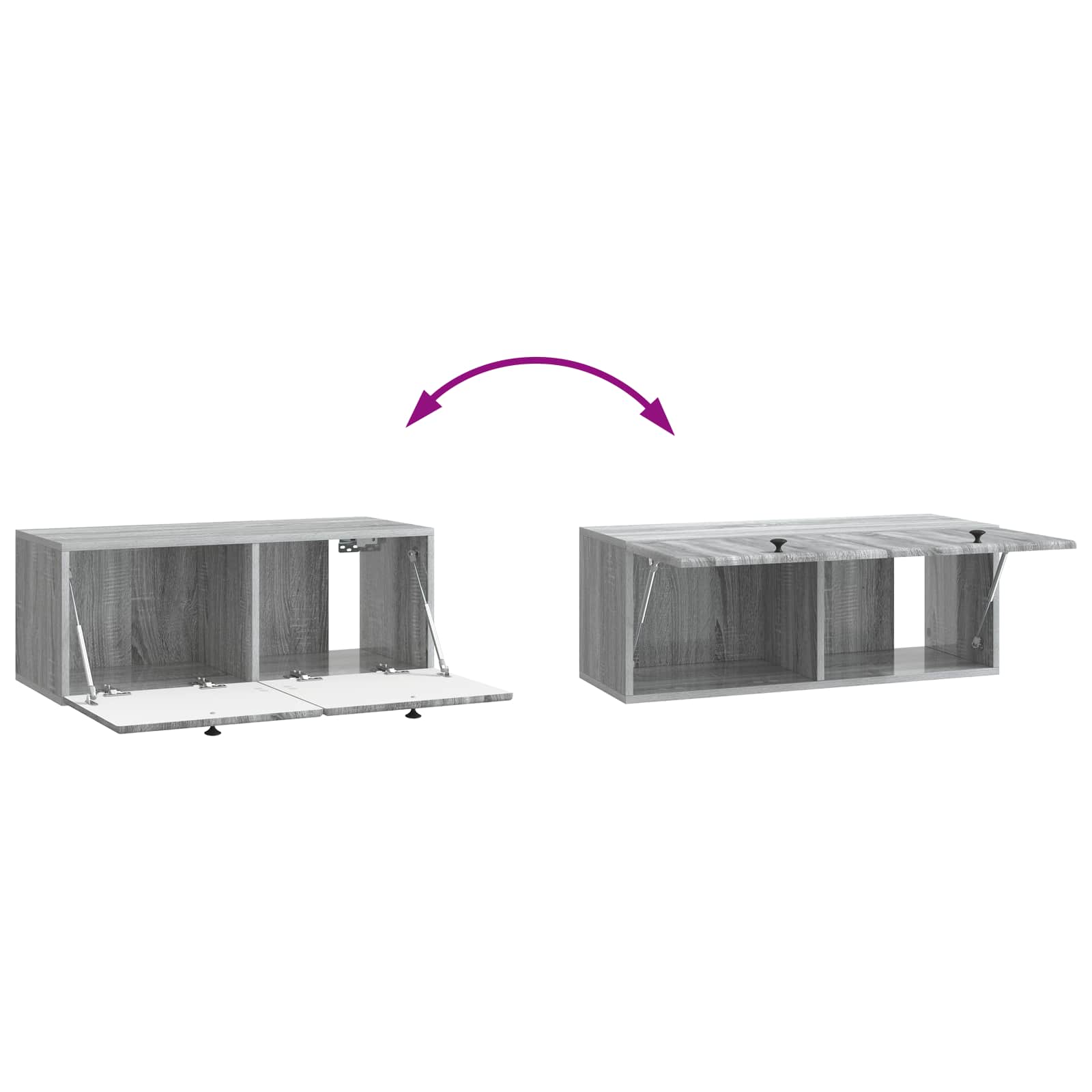 Mobile Porta TV da Muro Grigio Sonoma 78,5 x 31 x 30 cm | homemem39