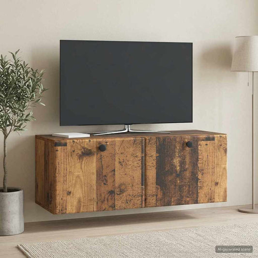 Mobile Porta TV da Muro 78,5 x 31 x 30 cm Legno antico