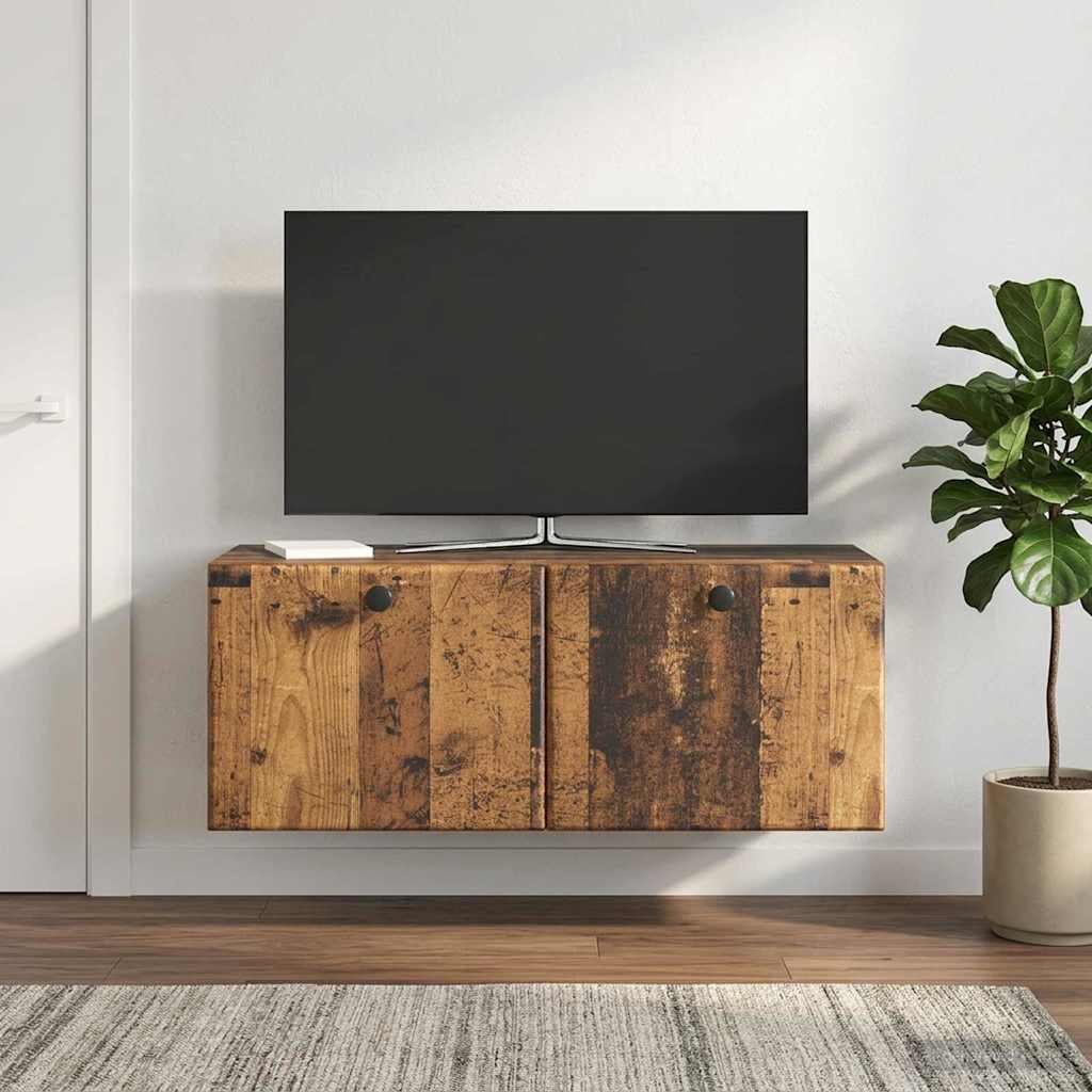 Mobile Porta TV da Muro 78,5 x 31 x 30 cm Legno antico