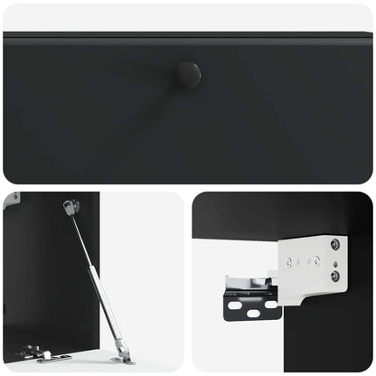 Mobile Porta TV da Muro Montaggio a parete Nero 98 x 31 x 30 cm | homemem39