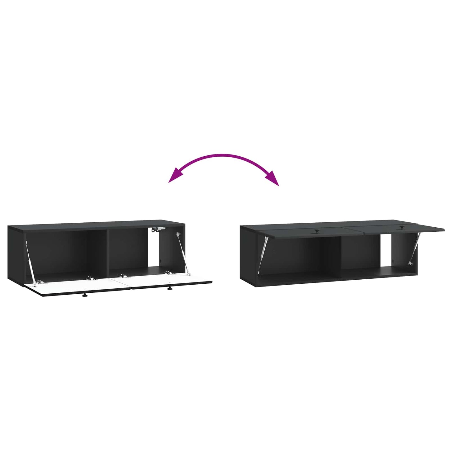 Mobile Porta TV da Muro Montaggio a parete Nero 98 x 31 x 30 cm | homemem39